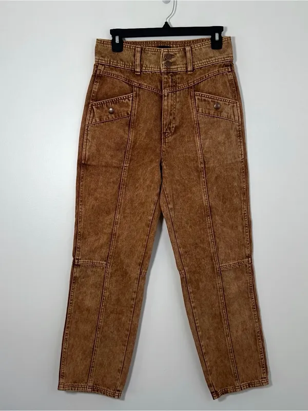 BDG Urban Outfitters Sofia Yoke Acid Wash High RiseStraight Leg Jeans Size 27 - Image 2