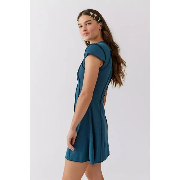 ✨UO Rishe Seamed Mini Blue Sz Large Dress✨ - Image 5