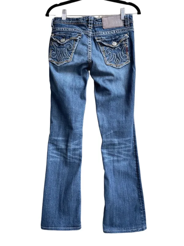 MEK Distressed y2k New Mazatlan Slim Bootcut Denim Jeans- 27/34 but 28.75 Inseam - Image 2