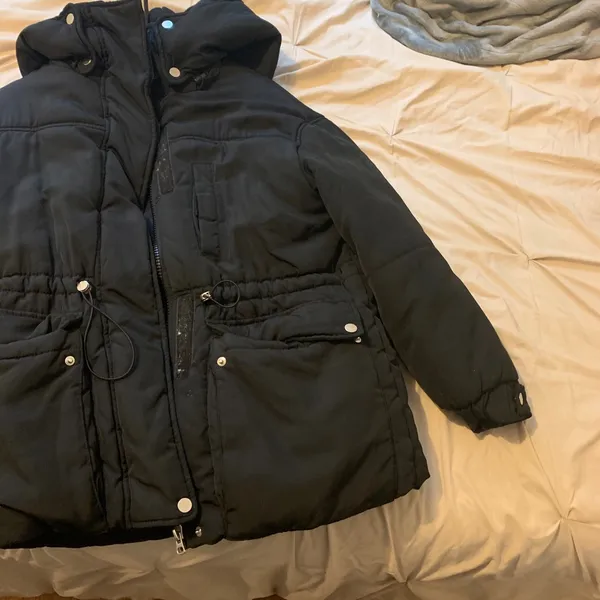 Black Zara hooded puffer jacket Size XS - Image 6