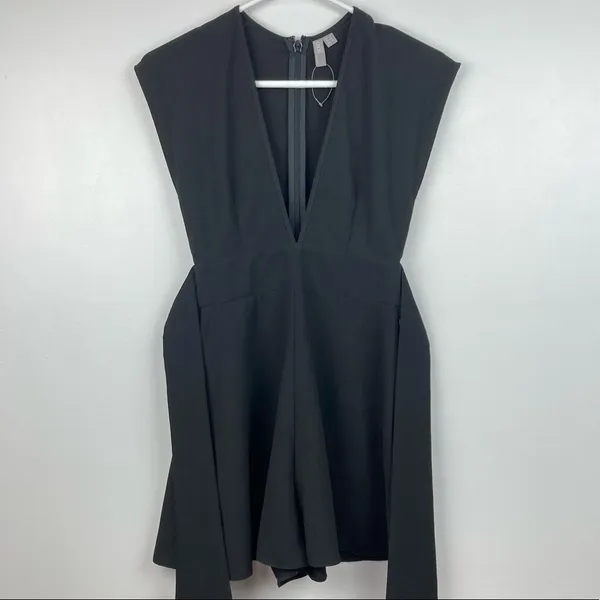 ASOS Surplice Black Romper with Sash Tie Belt Size 2 - Image 11