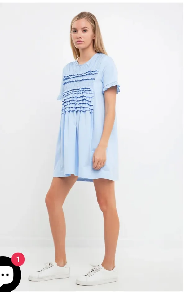 English Factory Baby blue mini dress - Image 3