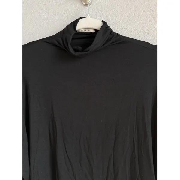 Aritzia Babaton Small Long Sleeve Top Shirt Black Mock‎ Neck Lightweight Cropped - Image 3