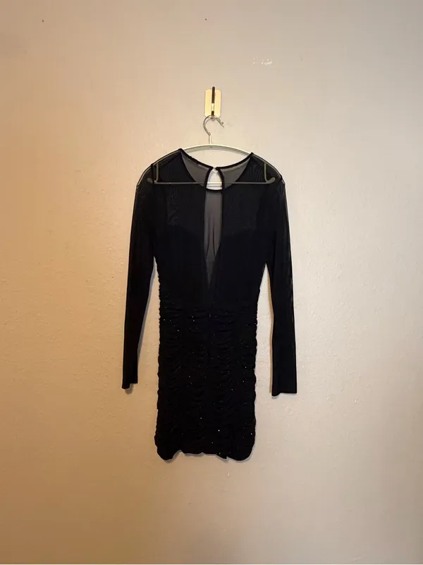 Revolve NBD On the Rocks Illusion‎ Lace Bodycon Mini Dress in Black Size XS - Image 8
