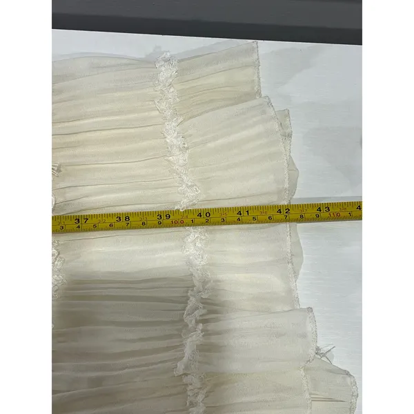 Cream Pleated boho Halter top Maxi skirt ruffle Tiered Open Back Resort‎ S - Image 10