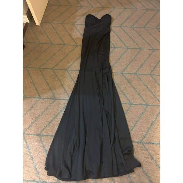 NEW Black Formal Strapless Evening Prom Gown Dress S Tall - Image 3