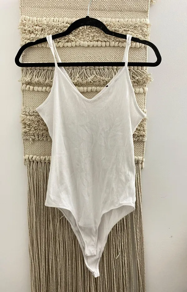 Urban Outfitters White Ribbed Bodysuit - Image 2