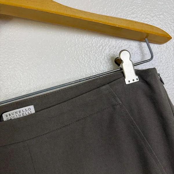 Brunello Cucinelli Slim Fit Pants Womens Size 6 Taupe Skinny Leggings Italy 29" - Image 6