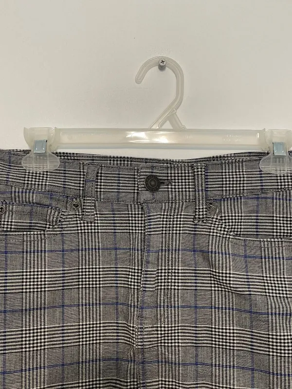 AMERICAN EAGLE Super Stretch Hi-Rise Mini Skirt Gray Black Plaid High Waisted 00 - Image 4
