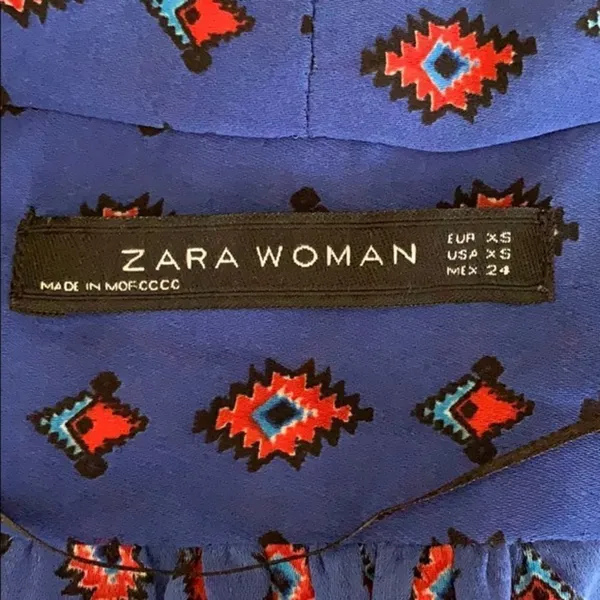 Zara Blue Sleeveless Blouse Size XS - Image 7