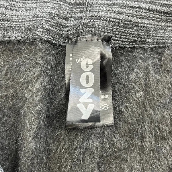 Just Cozy Black Gray Stretch Faux Fur Lined Warm Basic Winter Pull On Leggings - Image 5