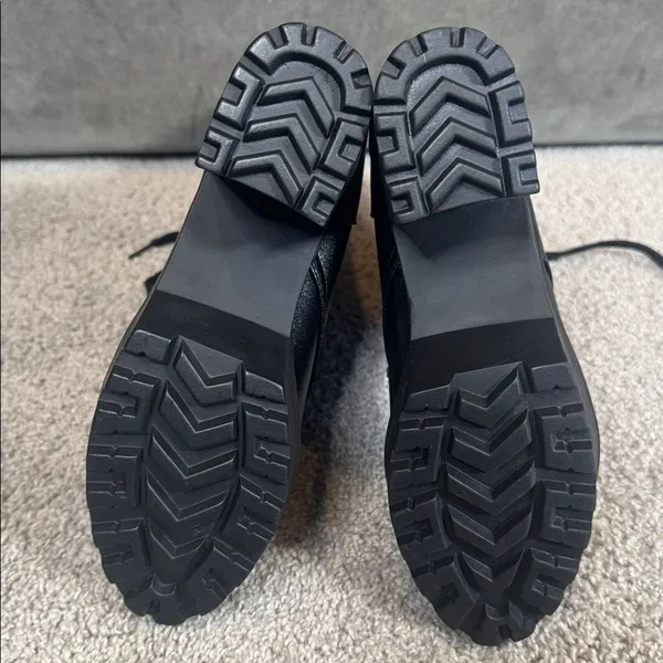 Women’s Black Lace Up Chunky Heeled Platform Boots Size 5.5 (EU 36) NEW - Image 5