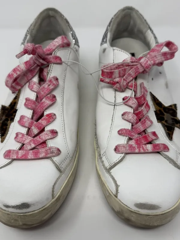 Golden Goose Super-Star Low Top Sneakers Women's IT 40 US 10 White Leopard NWOB - Image 5