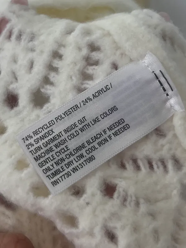 Universal Threads Ivory Crochet Knit Sweater Boho Cottagecore Soft Girl Top Sz M - Image 7