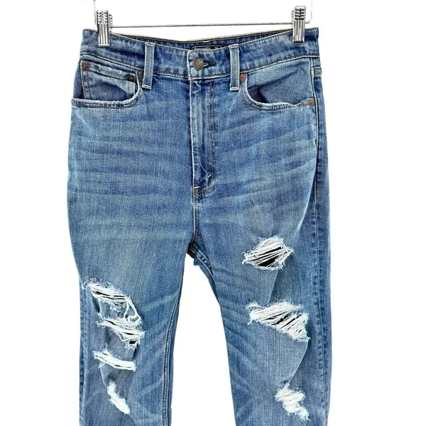 Abercrombie & Fitch Blue Zoe Natural‎ Rise Ankle Straight Leg Jeans Size 6 - Image 2
