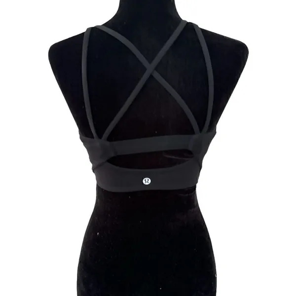 Lululemon Clip In Long Line Black Sports Bra 2 Harness - Image 3