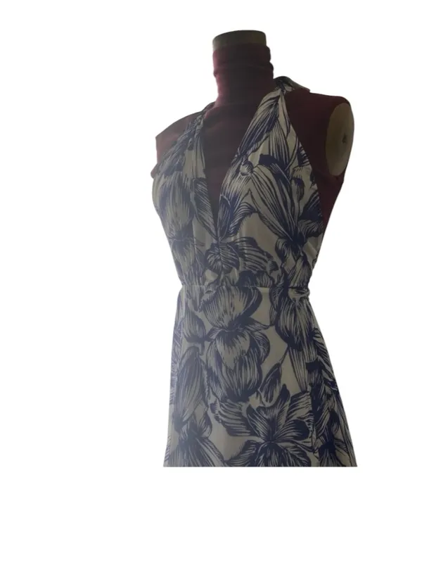 Olivaceous Halter Maxi Wrap backless Floral Spring Wedding Guest Dress Romantic - Image 6
