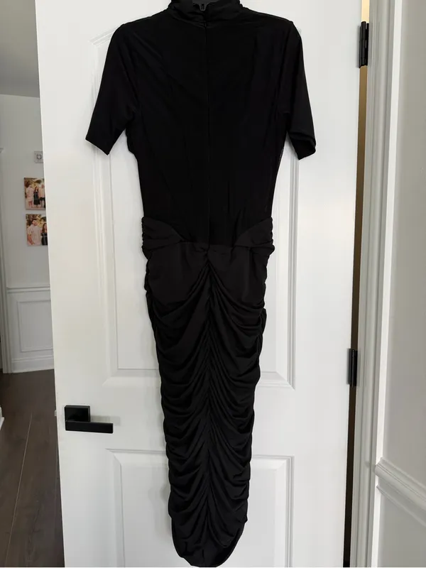 House of CB Women's Black Sorrel Corset Stretch Mesh Midi Dress - Image 3