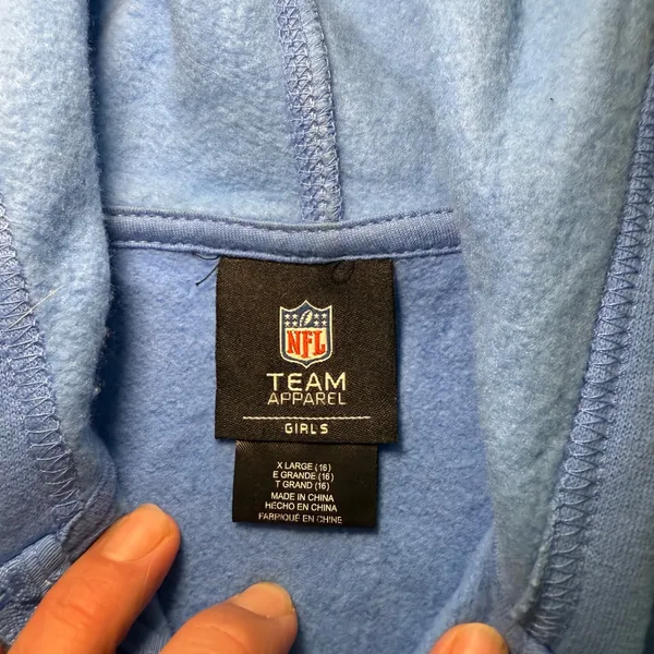 NFL Tennessee Titans Zip Up Hoodie Jacket Blue NFL Team‎ Apparel Girls XL (16) - Image 5