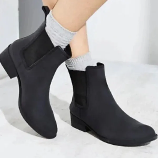 Jeffrey Campbell Stormy Chelsea Rain Boots Women 8 Black Matte Pointed Toe - Image 2