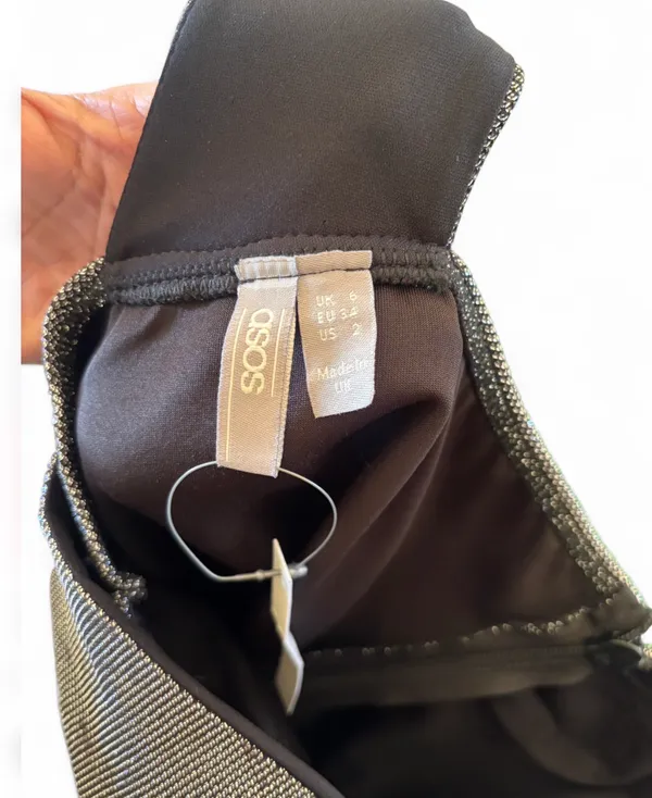 ASOS brown one shoulder bodycon dress with sequin detailing. Size: 2 #bodycon #party #glamour - Image 3