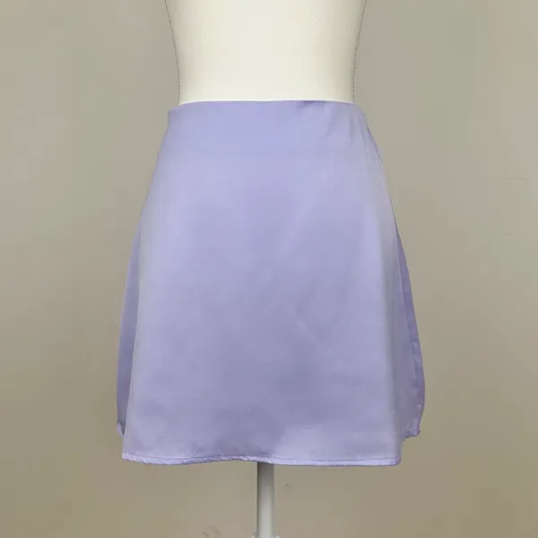 WeWoreWhat Mini Slip Skirt Satin Charmeuse Purple Minimalist Y2K Revolve M NWT - Image 4