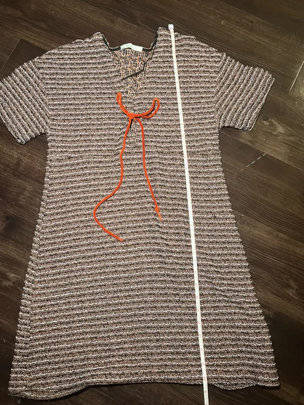 Zara Stripe Tweed Short Sleeve Dress Size Small - Image 5