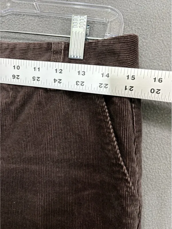 Stretchtech Women's Brown Corduroy Flared Pants Mid Rise Stretch Pockets - Image 4
