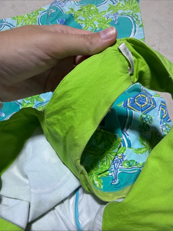 Lilly Pulitzer vintage Tropical Pool-Print Sundress in Teal and Lime 2 - Image 12
