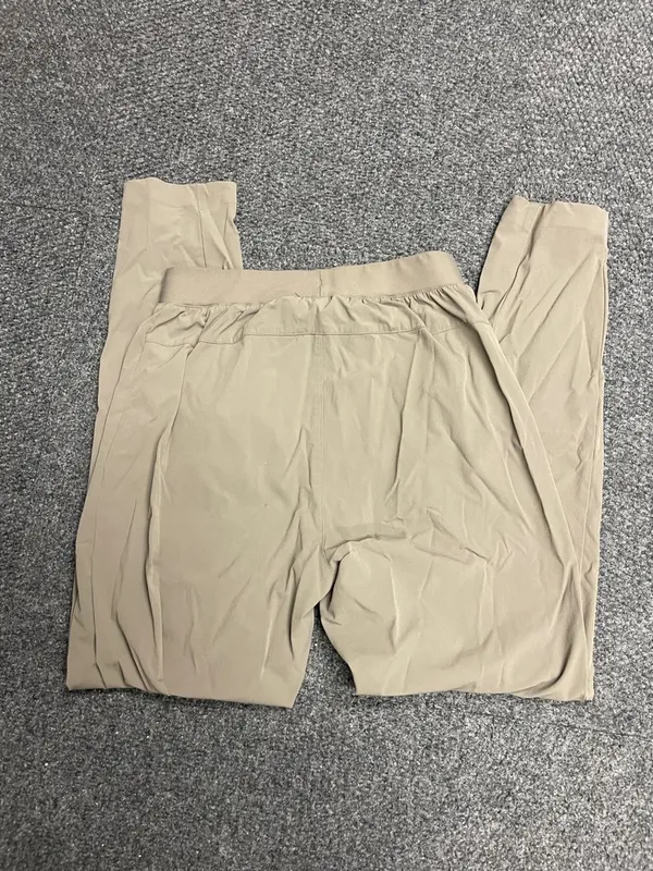 NOBULL Tan Womens tapered leg pants pull on nylon size Medium drawstring - Image 4