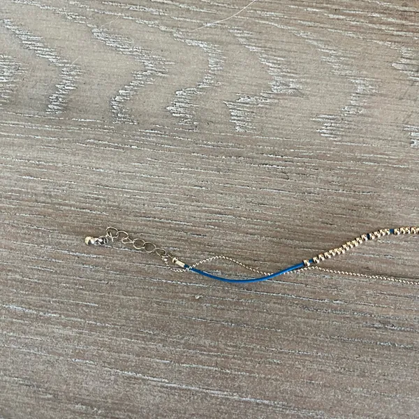 NWOT Anthropologie Blue Cord & Gold Beaded Bracelet - Image 3