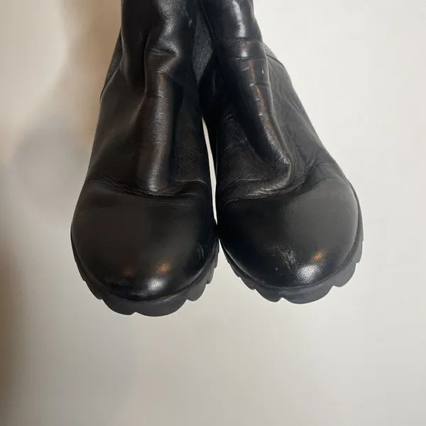 The Flexx Women’s Leather Black Gray Heeled Booties Size 8 - Image 3