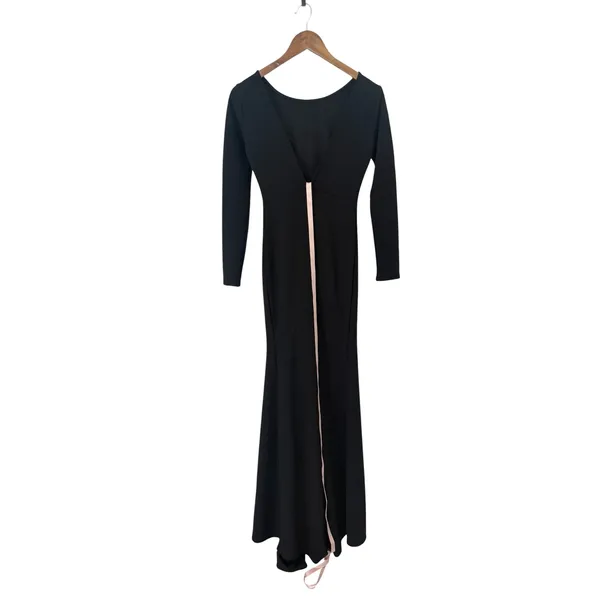 Lulus Wait For Me Black Long Sleeve Maxi Dress size Small NWT - Image 3