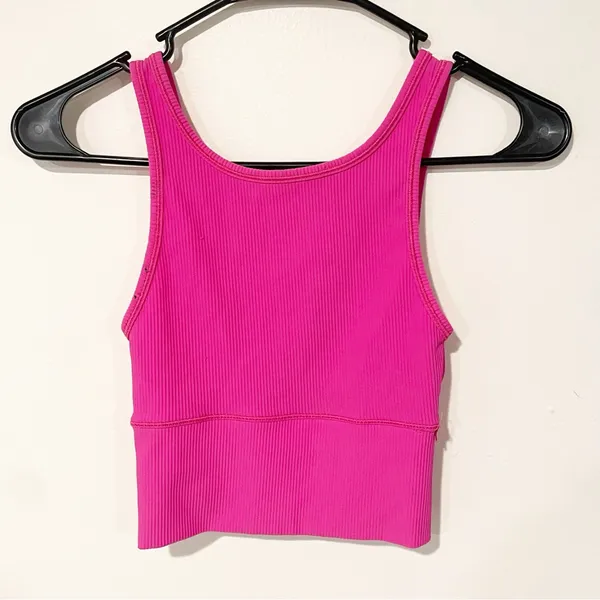 Lululemon Pink Power Pivot Ribbed Deep‎ V Tank Top - Image 3