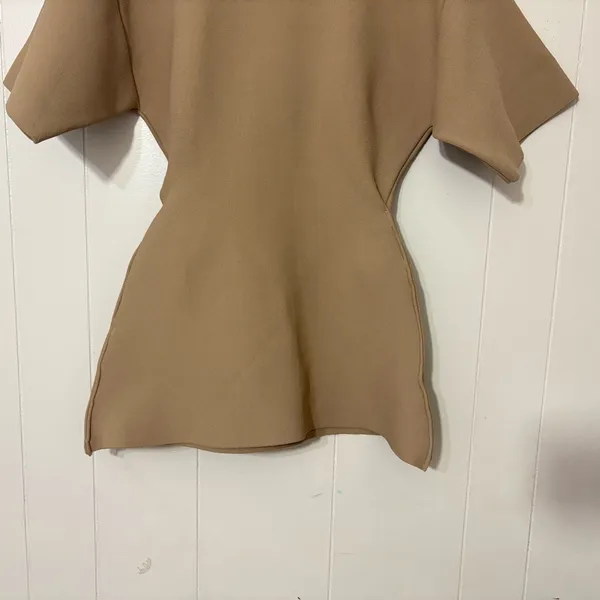 Balenciaga Garden Robe Stretch Mini Dress Viscose Blend Beige M NWT Flaws - Image 2
