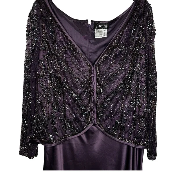Jovani Silk Beaded Dress‎ - Image 2