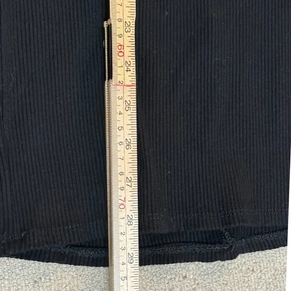 Lulus Black Ribbed‎ Notched Scoop Neck Bodycon Mini Dress Small - Image 6