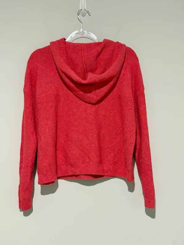 Cabi Cable Knit Sweater Hoodie Kangaroo Pocket Style 4473 Heather‎ Pink small - Image 2