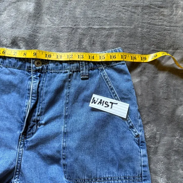 Old Navy Blue Jeans Womens 12‎ Blue Vintage Carpenter Straight High Rise Baggy - Image 6