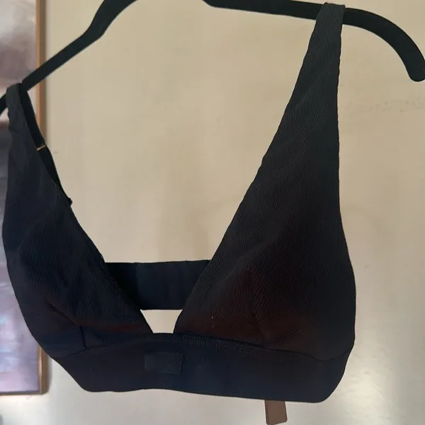 Skims Women's Soot Cotton Rib‎ Plunge Adjustable Bralette Size L NWT - Image 6