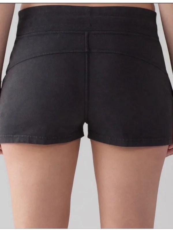 Lululemon Loop Back Acid Rubber Dye Black 2” Shorts Size 4 - Image 2