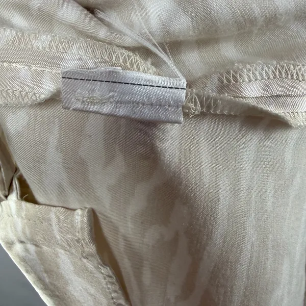 Abercrombie & Fitch Button Up Satin Slip Zebra Mini Dress in Tan‎ Cream Size XS - Image 7
