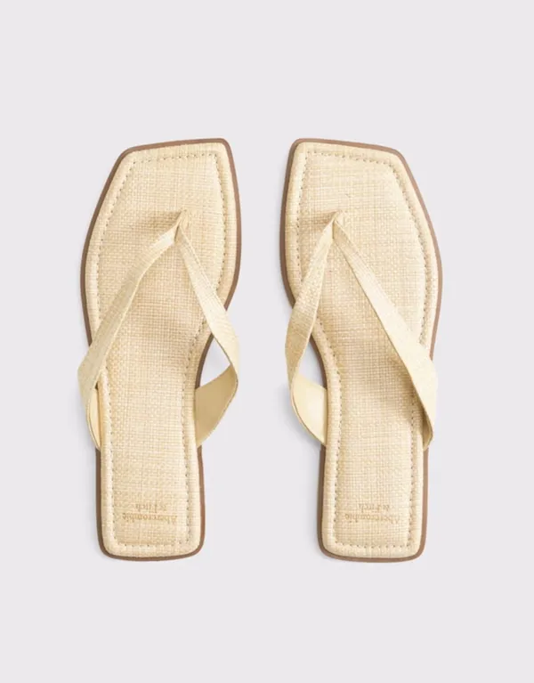 ABERCROMBIE & FITCH Raffia Thong Sandals Size 8 - Image 2