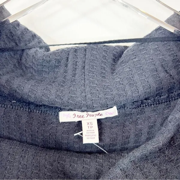 NWT Free People Juicy Cowl Neck‎ Thermal Top Women's Size XS Black Boho - Image 6