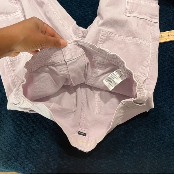 American Eagle Stretch Cargo Straight Pant Lilac Ice‎ High Rise Utility 4 Long - Image 11
