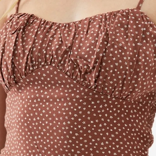 PacSun LA Hearts Brown Ruched Tank size S NWT - Image 3