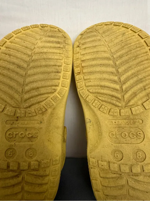 Crocs Classic Clog Yellow M6 W8 Unisex Comfort Slip On Sandals(B262) - Image 8