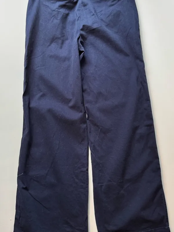 Jcrew Classic Wide-Leg Navy Cotton Pants Sz 2 - Image 7