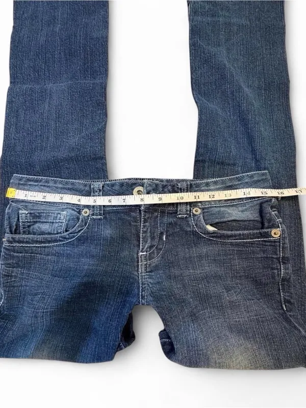 Low Rise Guess Women's Dark Blue Stretch Denim Jeans - Image 2