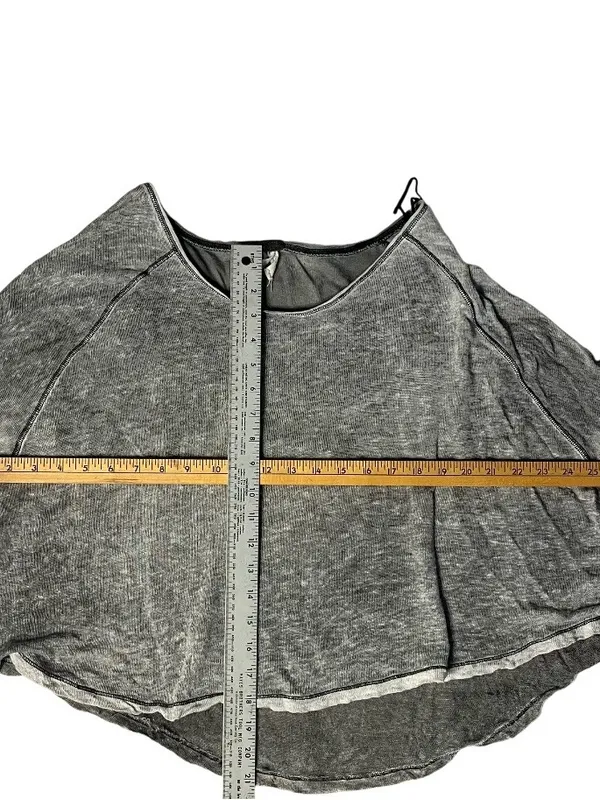 WE THE FREE Macchiato Top Grey Burnout Long Sleeve High Low Hem Oversize Size XS - Image 8